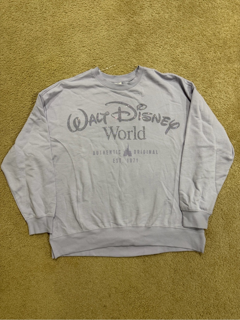 Disney Lavender Walt Disney World Logo Crewneck Sweater